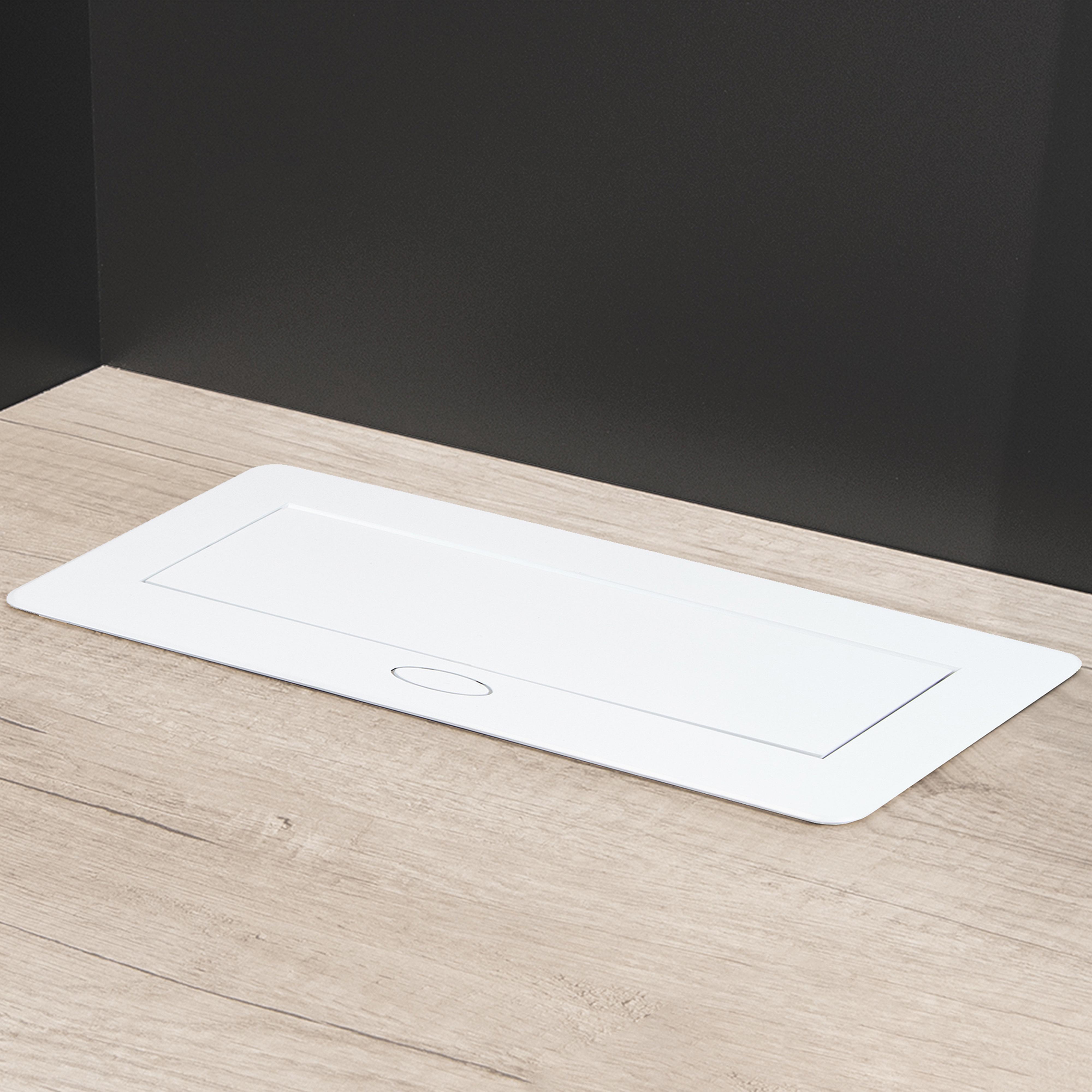 Multiconector para escritorio atom 26 lite, 225x111mm, 2 enchufes tipo schuko, 1 usb tipo a, 1usb tipo c, zamak-acero-plástico, blanco