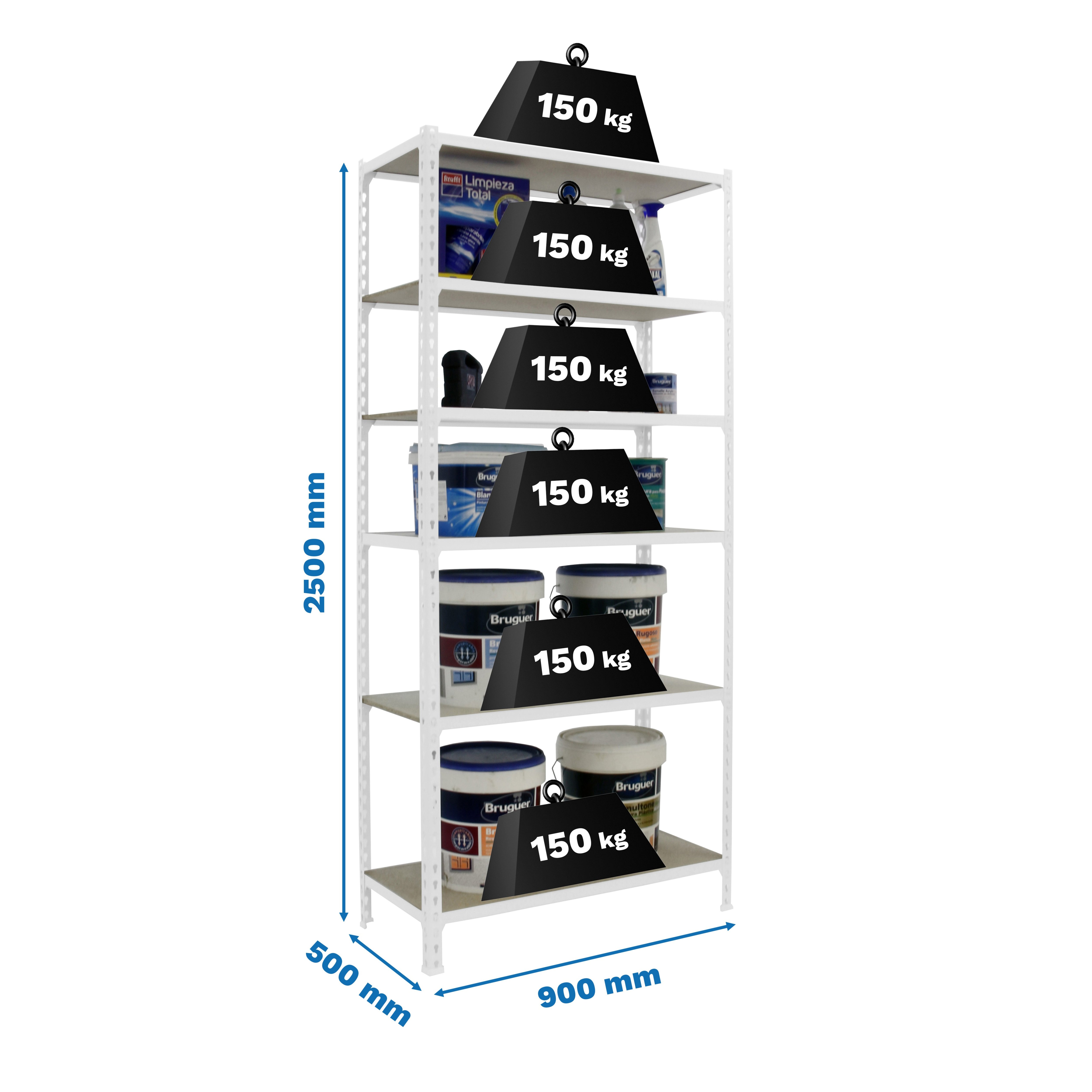 Estantería SIMONRACK SIMONRACK SimonrackMaderclick 6/500 blanco/madera