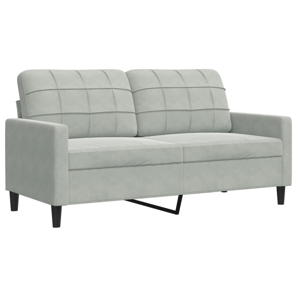 vidaXL Sofá de 2 plazas de terciopelo gris claro 140 cm