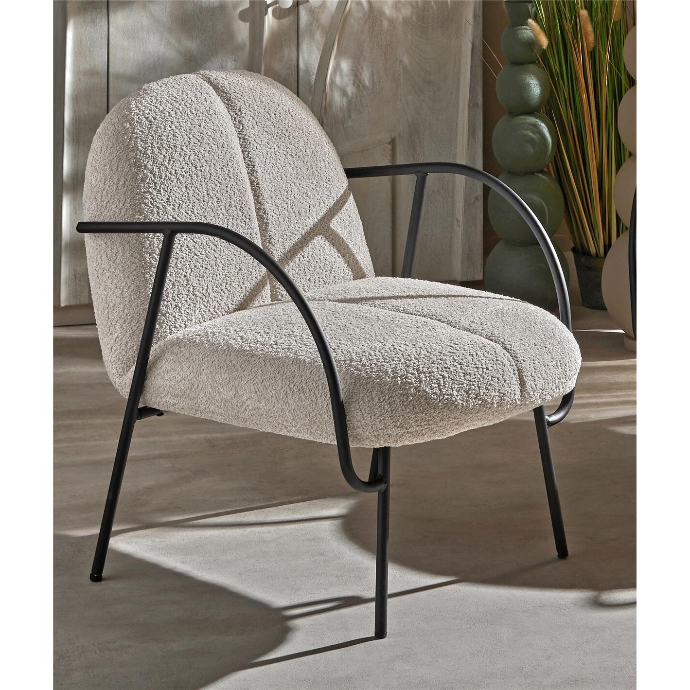 Butaca badru rizo suave beige 67x80x80 cms. El mejor complemento para tu hogar.