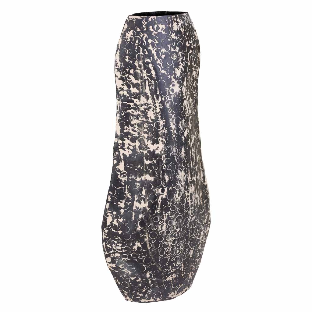 Wonderlust Deco - Jarrón de metal negro 26x09x58 Negro 26x09x58h cm
