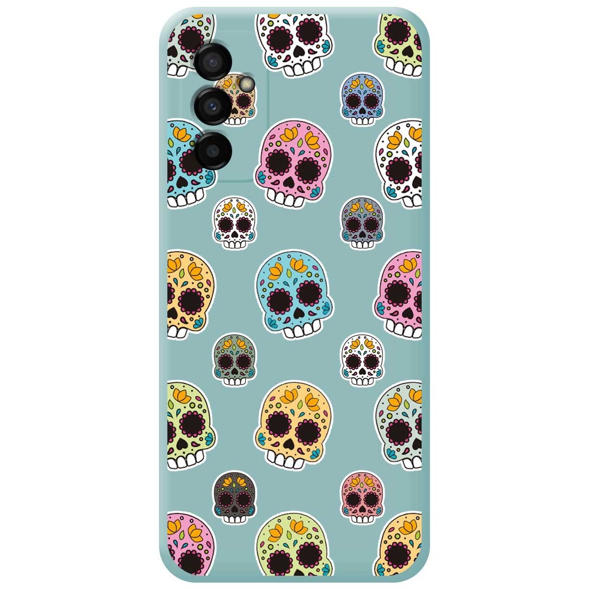 Funda Silicona Líquida Azul para Samsung Galaxy M23 5G diseño Catrina Dibujos