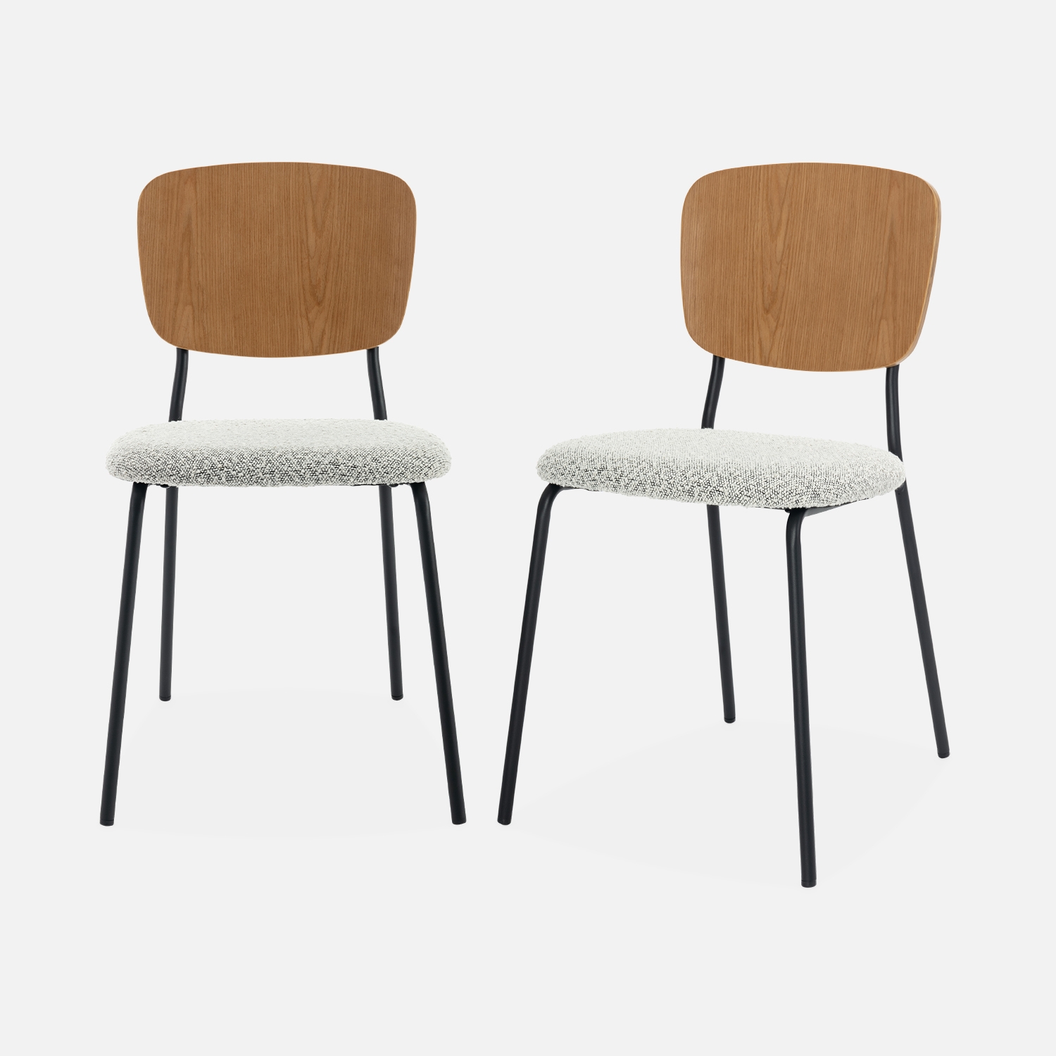sweeek - Sillas loop texturizada, set de 2 , Emy , 47x51x81