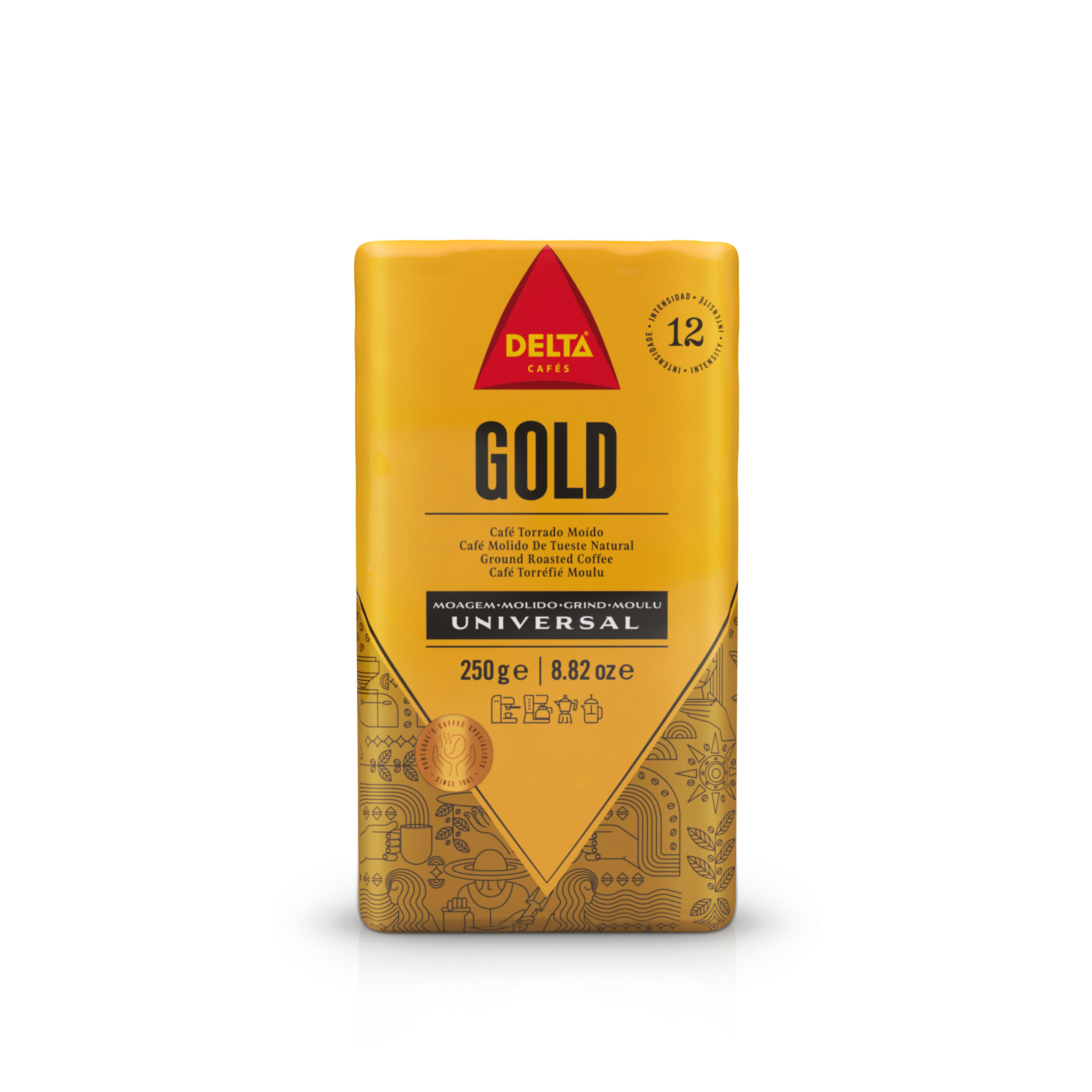 Delta Gold - Café Molido Natural 250 Gr -Notas a nueces y almendras tostadas, especias y toque afrutado