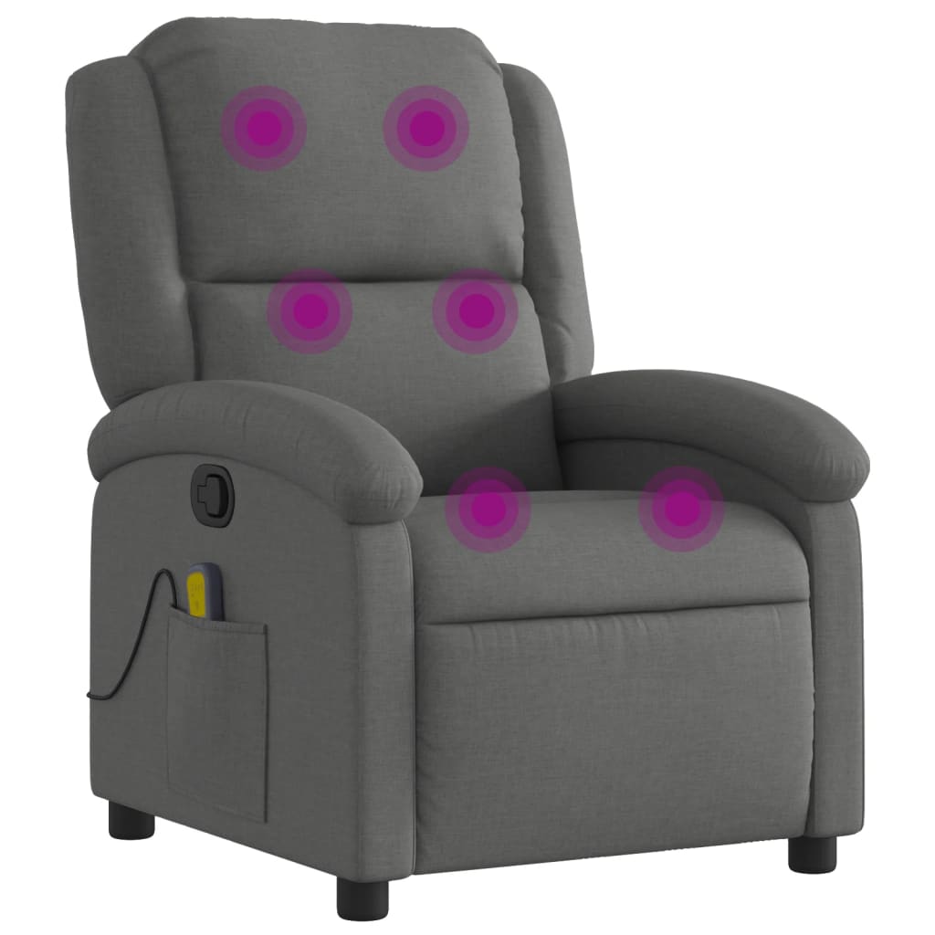 Vidaxl Sillón Reclinable de Masaje en Tela Gris Claro
