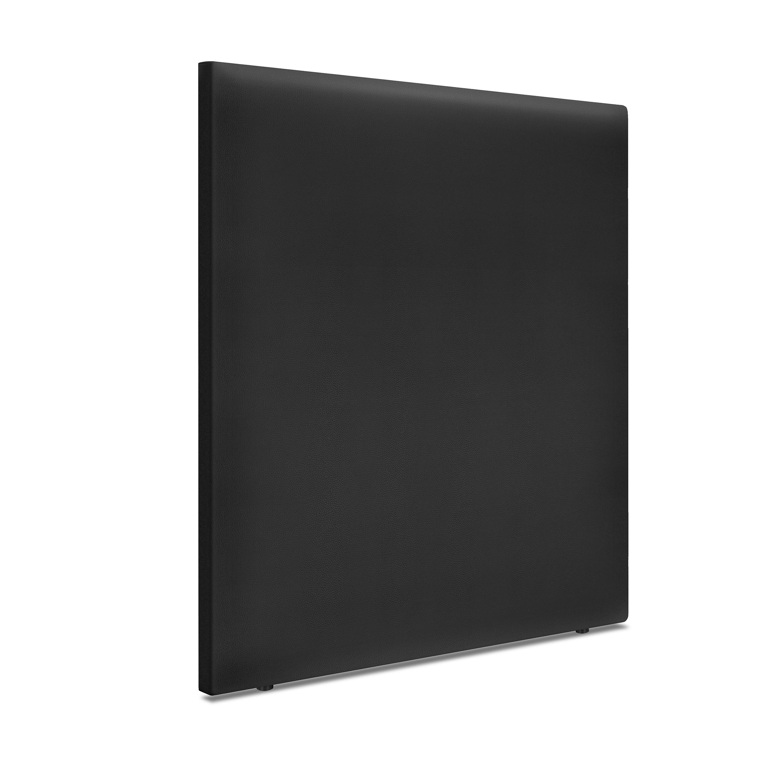 DHOME Cabecero de Polipiel o Tela Aqualine Liso Hasta el Suelo Cabeceros Cabezal Tapizado Cama (Negro Polipiel)