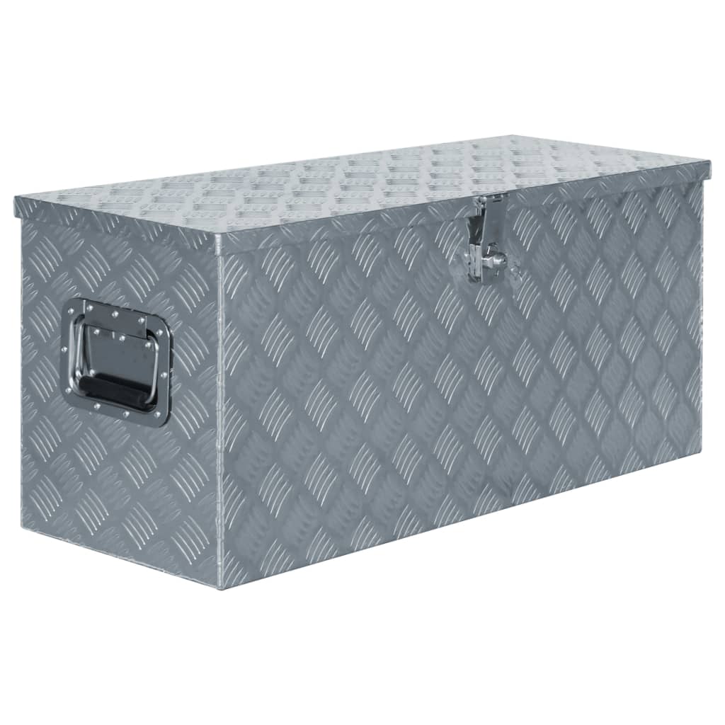 vidaXL Caja de aluminio 90,5x35x40 cm plateada