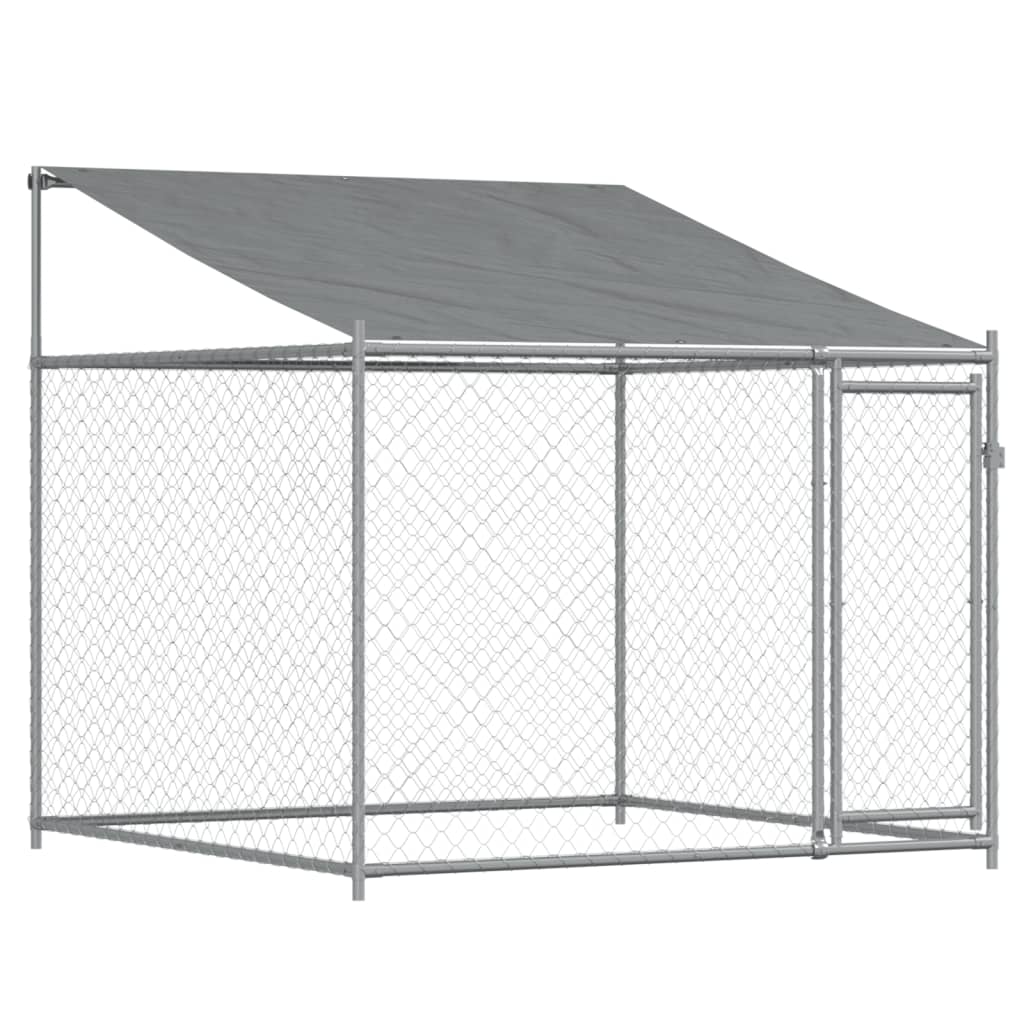 vidaXL Jaula de Perros Techo y Puerta Caseta Perrera Acero Galvanizado Gris Dimensiones 2 x 2 x 2 m,  4 x 2 x 2 m,  6 x 2 x 2 m y mas