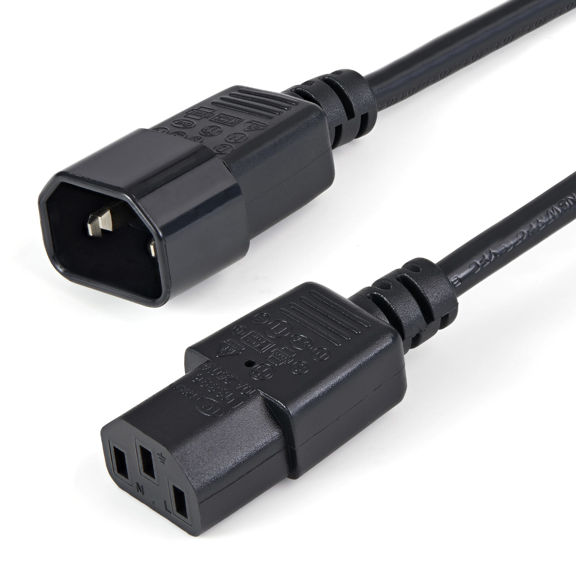 StarTech.com Extensor Alargador de 1m para Cable de Alimentación de Ordenador - C14 a C13, 1 m, Mach