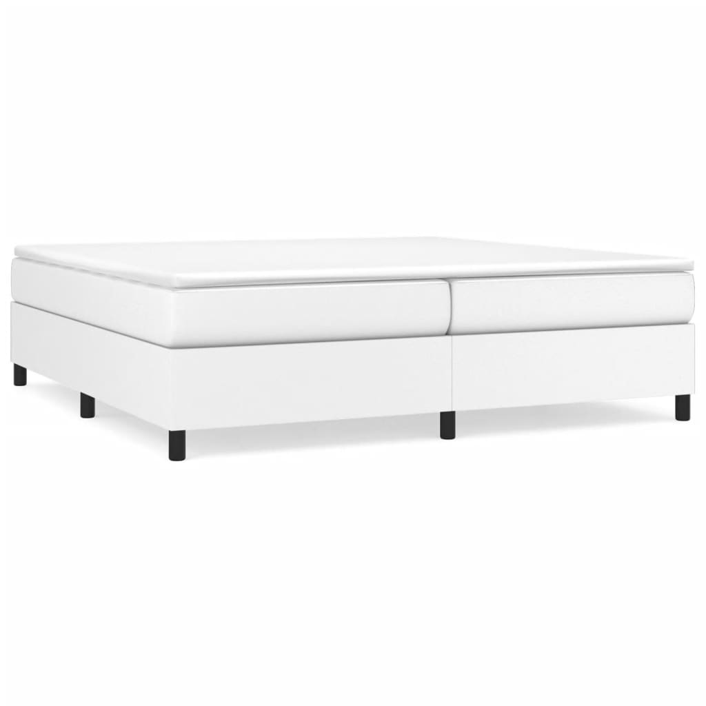 vidaXL Estructura de cama con somier cuero sintético blanco 200x200cm
