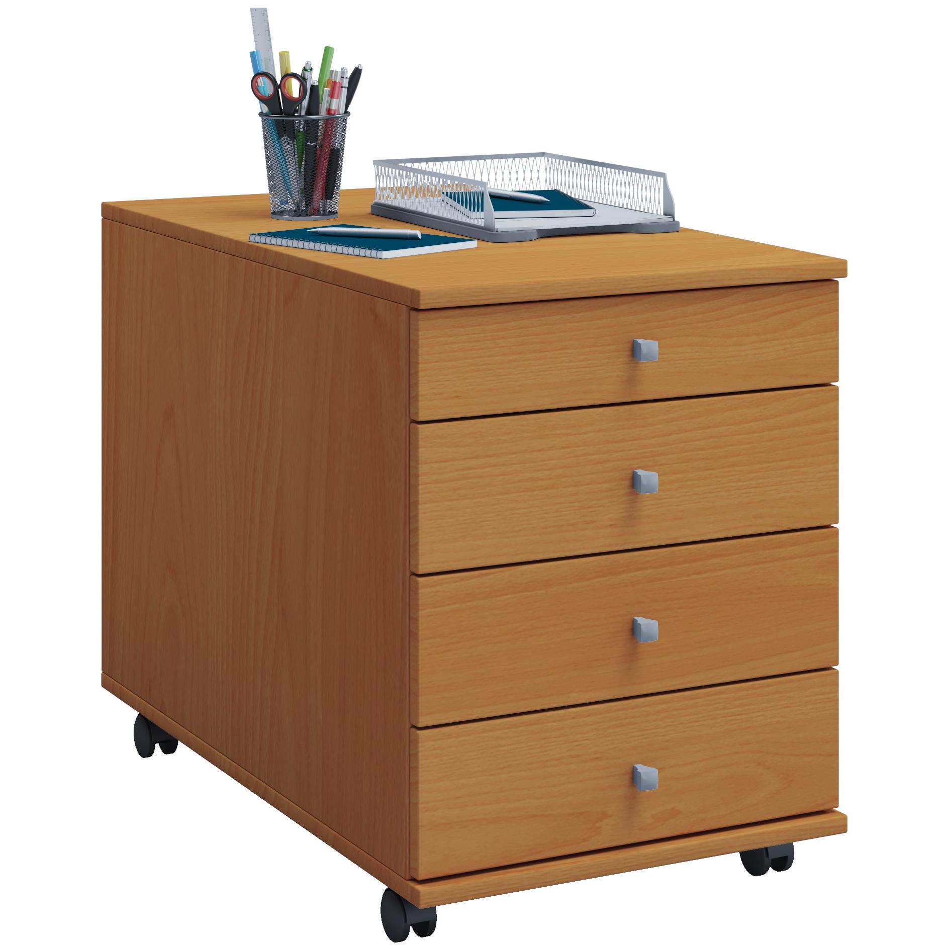 Rollcontainer | Beistellcontainer mit Schubladen | Maße ca. H. 57 x B. 42 x T. 75 cm | Bürocontainer – Lona