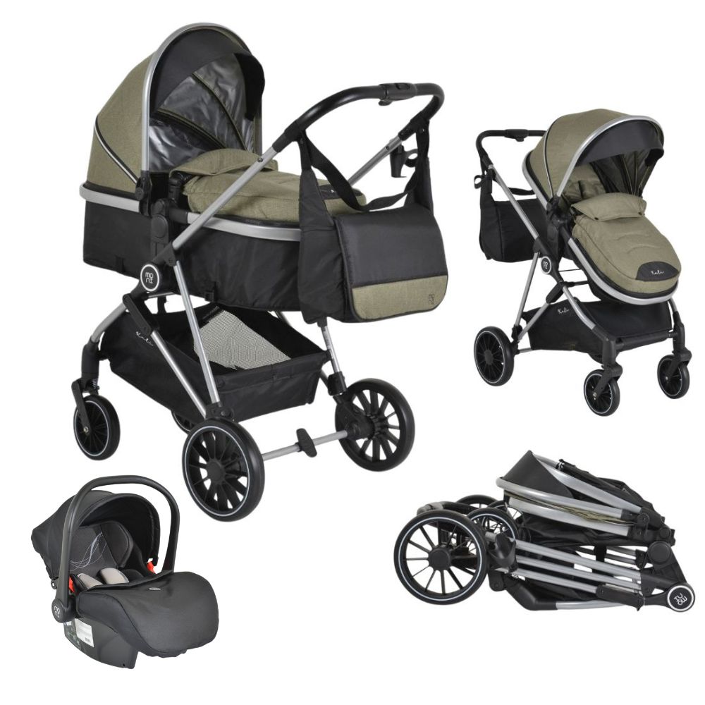 MONI Carrito de bebé trío convertible KALI hasta 22 kg con silla de coche MULTI i-size 40-87 cm de Moni