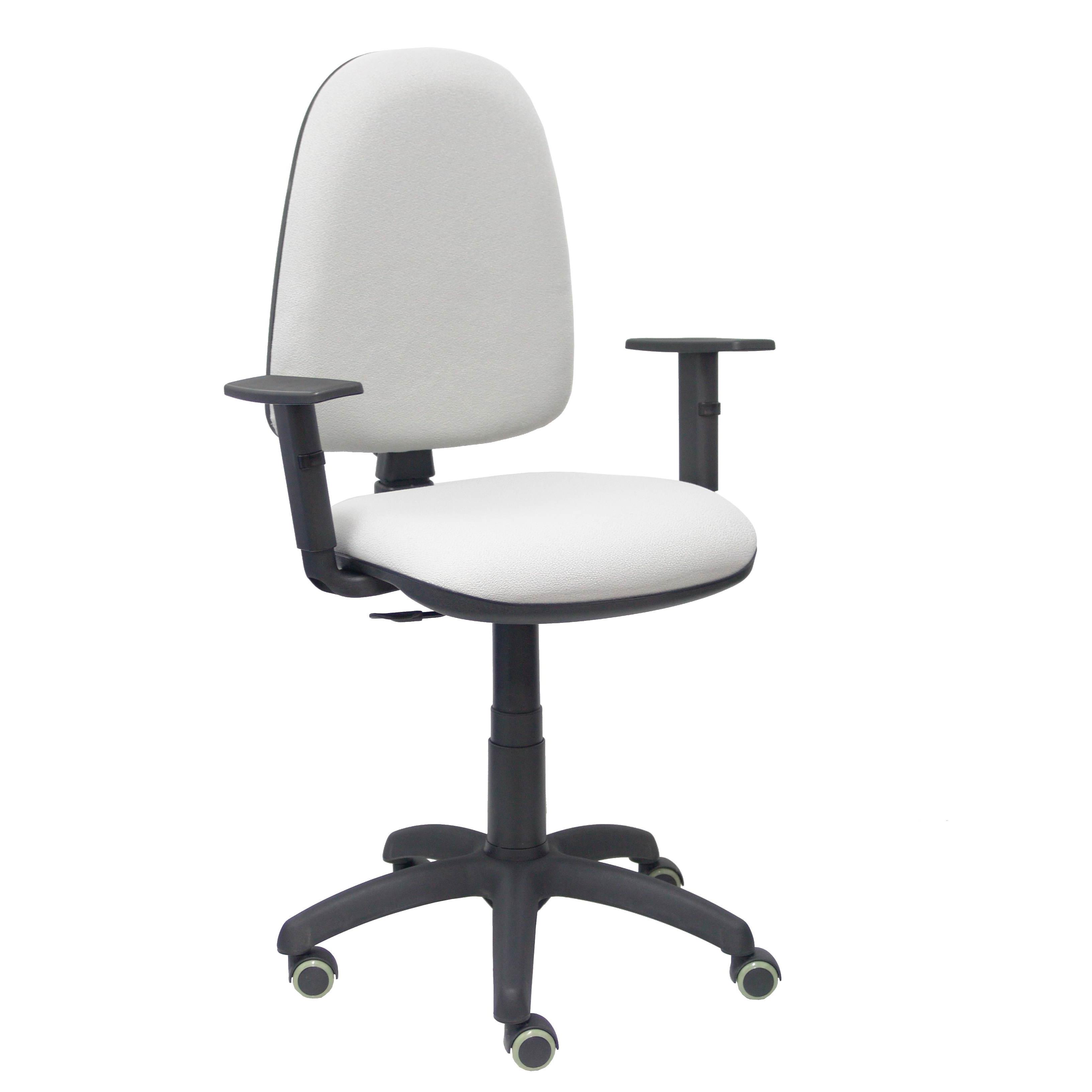 Piqueras Y Crespo Silla Ayna Bali Gris Claro Ergonómica con Brazos Regulables y Ruedas de Parqué