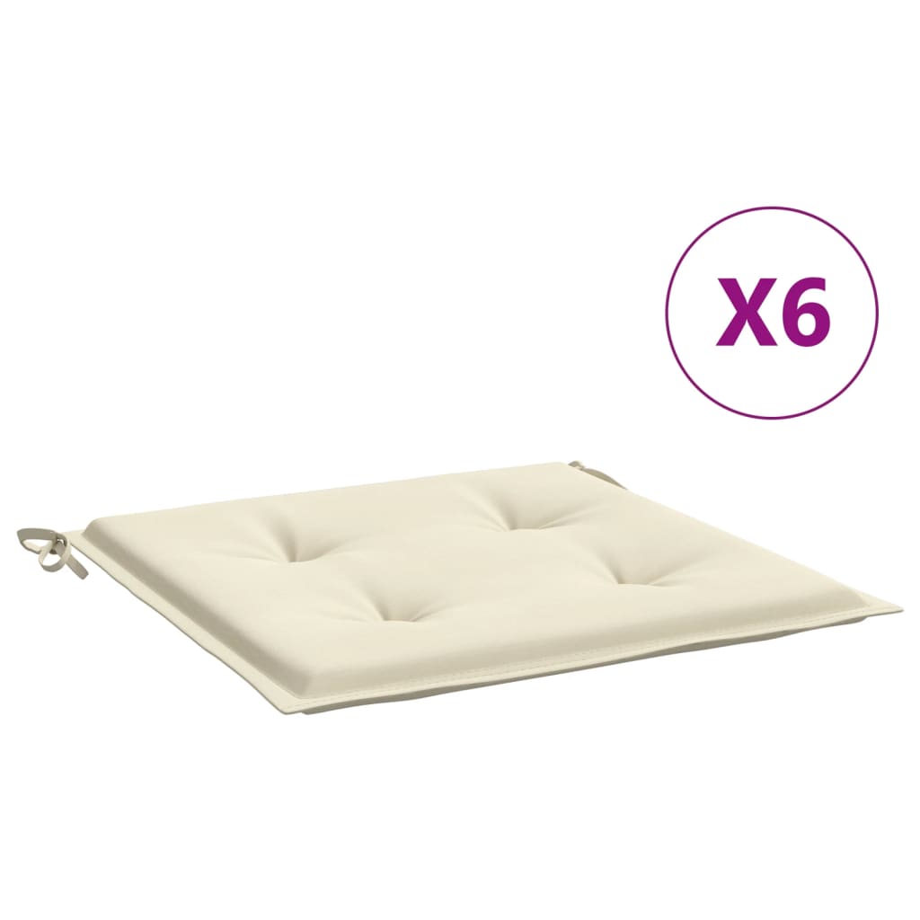Vidaxl Pack 6 Cojines para Silla de Jardín 50x50x3 Cm Antracita, Crema, Beige