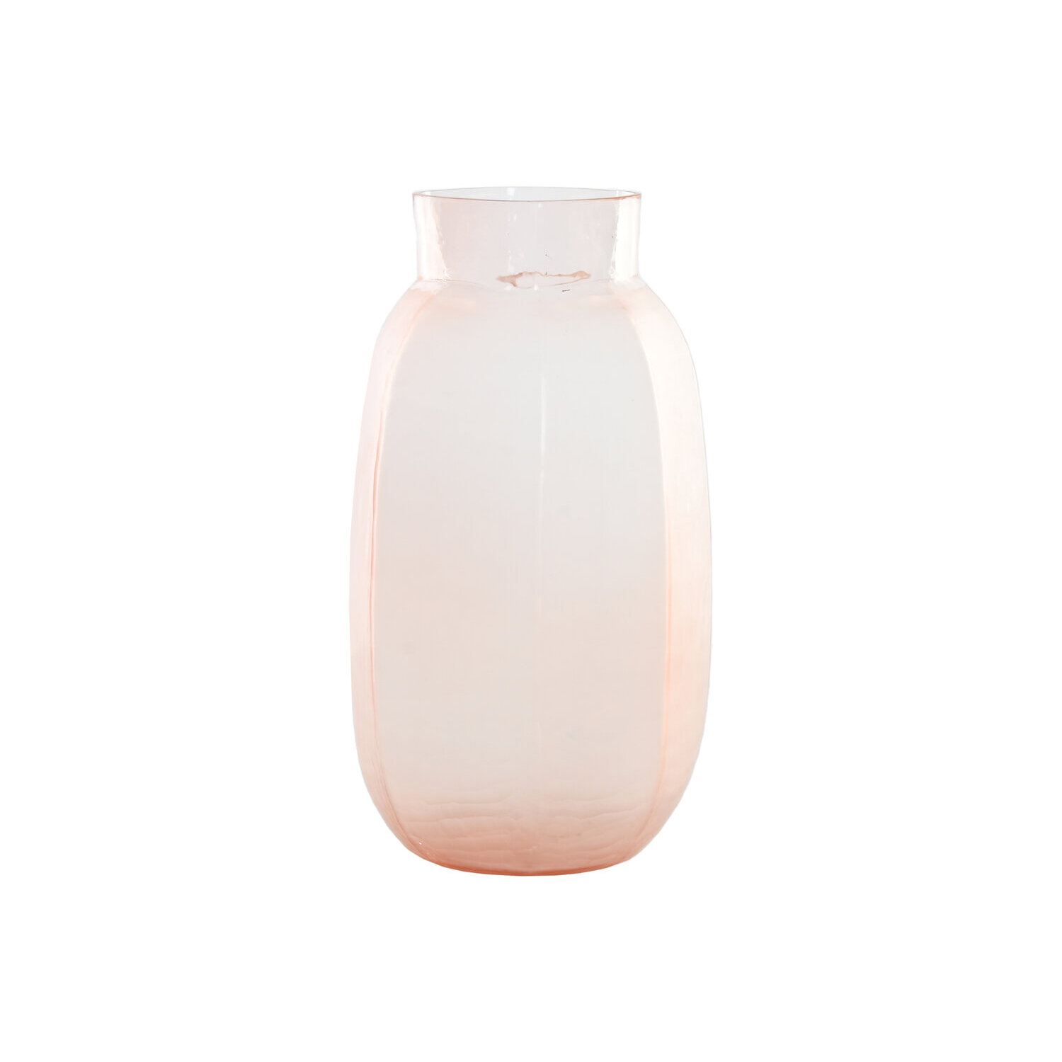 Jarron cristal 23x23x44 4 kg, glaseado rosa , La mejor decoración para tu hogar.