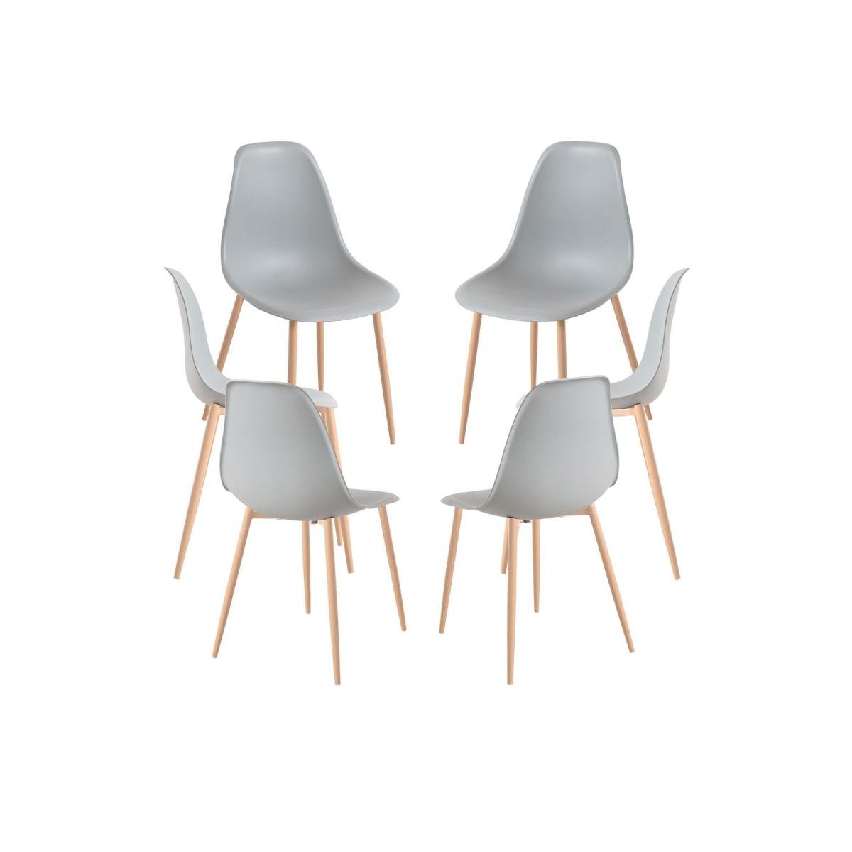 Regalos Miguel - Packs Sillas Comedor - Pack 6 Sillas Mykle - Gris claro