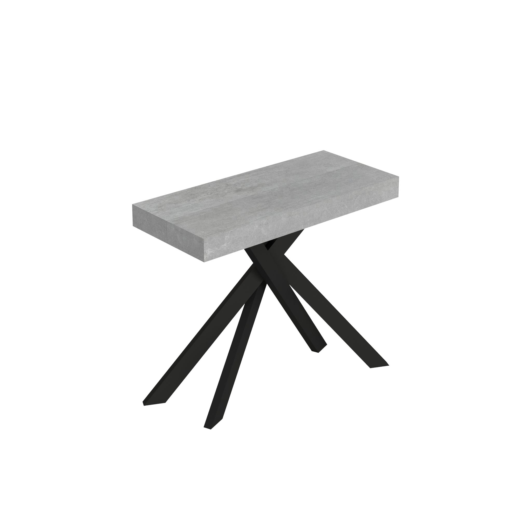 Consola extensible 90x40/196 cm Saki Premium Small patas cemento antracita - Itamoby
