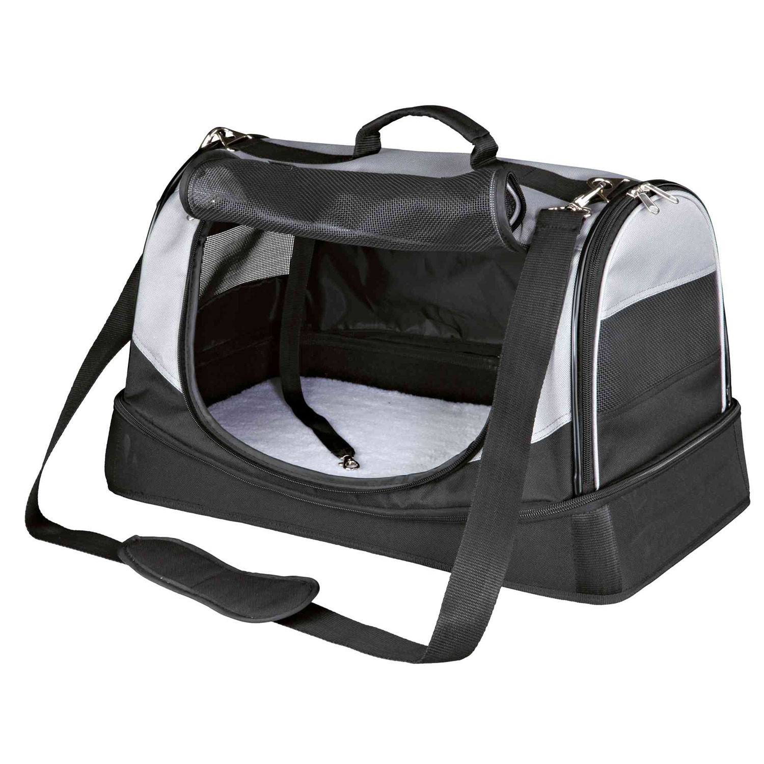 TRIXIE Bolsa Holly | Bolsa Holly, Con cama Nylon, 50 × 30 × 30 cm, Negro-Gris