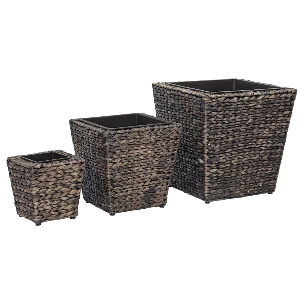 vidaXL Conjunto de arriates 3 piezas jacinto de agua Color Marrón claro,  Marrón,  Negro y mas