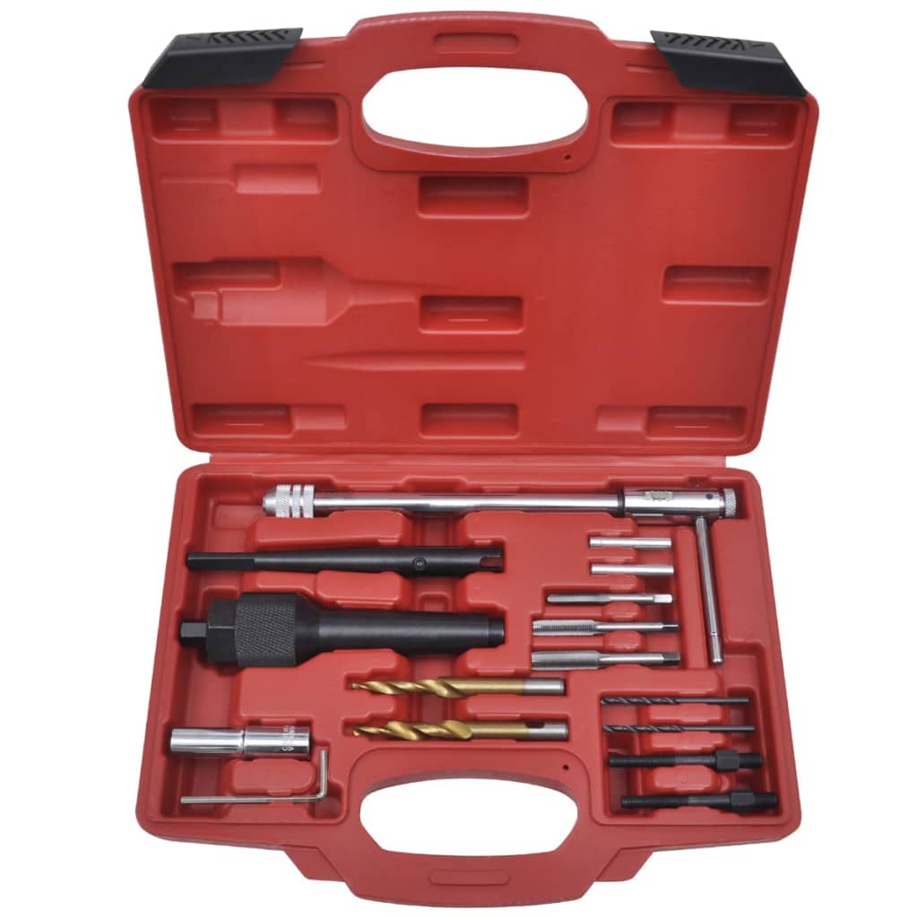 vidaXL Set de herramientas para remover bujías de precalentamiento 16 piezas