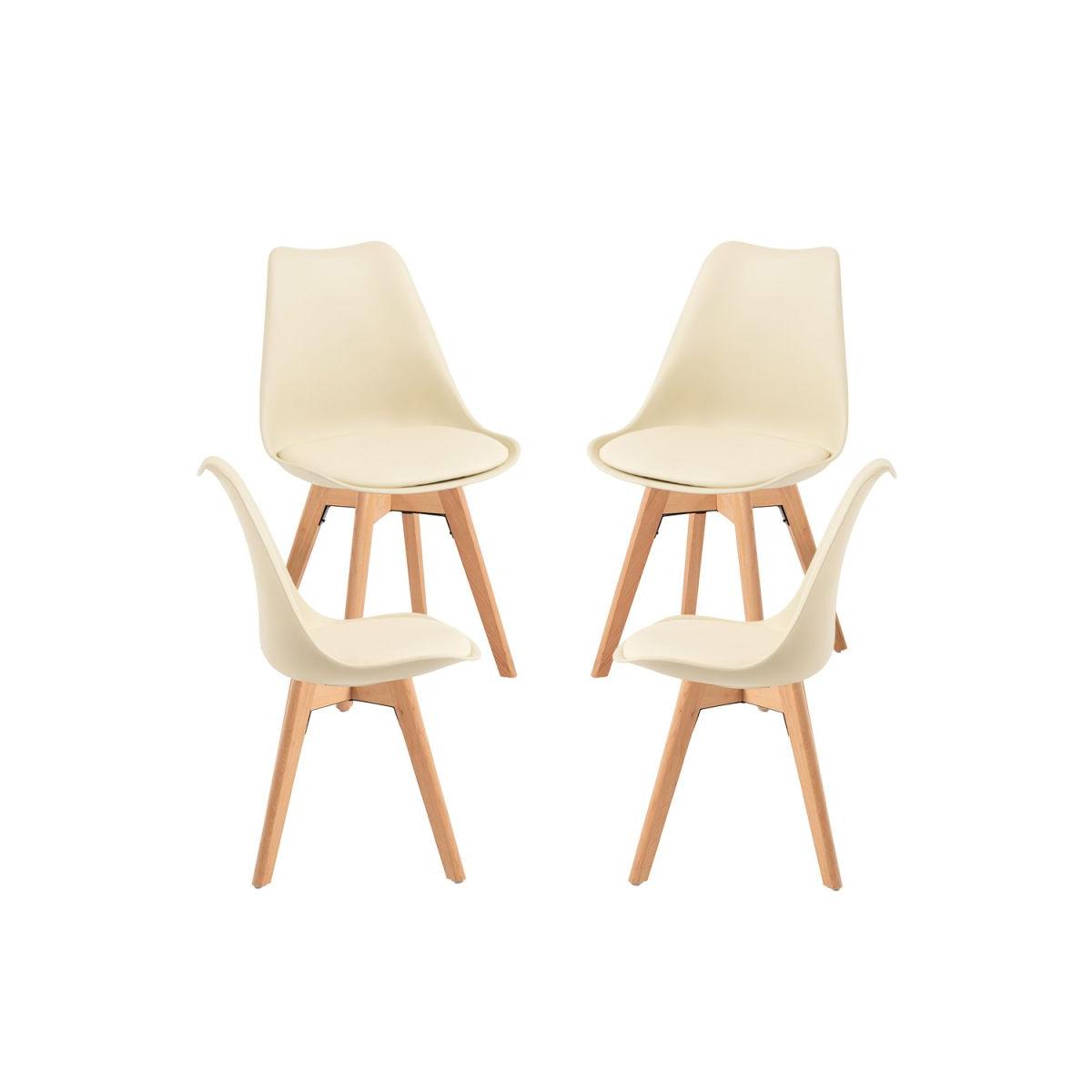 Regalos Miguel - Packs Sillas Comedor - Pack 4 Sillas Synk Basic - Mousse Limón