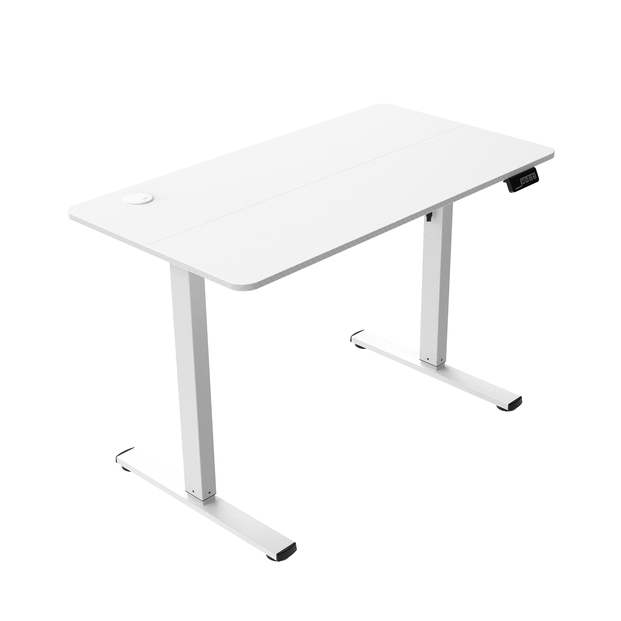 Mars Gaming MGD-ERGOPRO, Mesa Ajuste Altura Eléctrico 73-118cm, Superficie Ergonómica Fibra Carbono, Estructura Metálica, Soporte Auriculares y Gestión Cableado, Escritorio Regulable 110x60cm, Negro o Blanco
