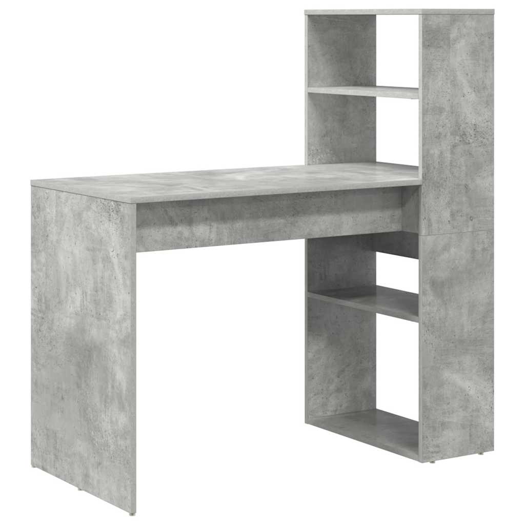vidaXL Escritorio Gris Concreto 113 x 54 x 120 cm Madera de ingeniería