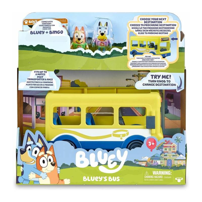 Famosa BLUEY AUTOBÚS ESCOLAR + 2 FIGURAS - Divertido y Coleccionable