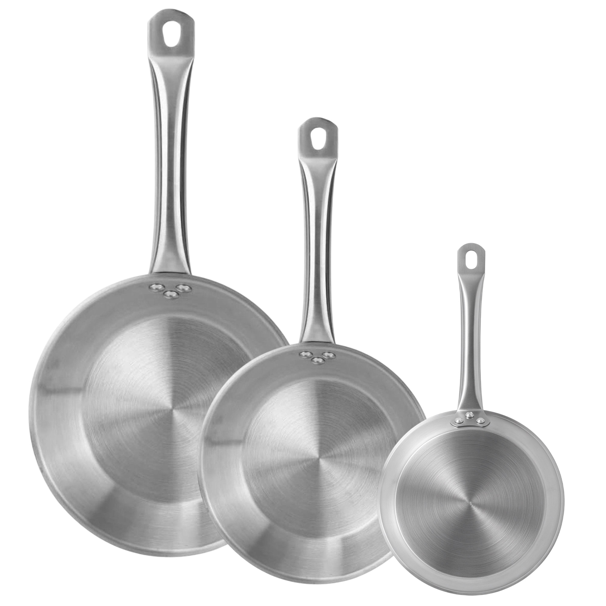 Well Home Sartenes Ø20Ø24Ø28Ø30cm en Acero inoxidable_ Aptas para inducción y SIN antiadherente