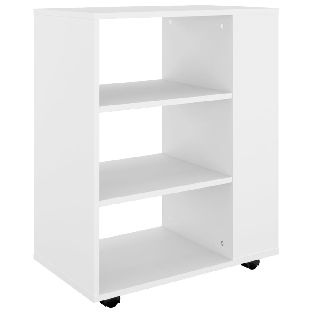 vidaXL Armario con ruedas de madera contrachapada blanco 60x35x75 cm