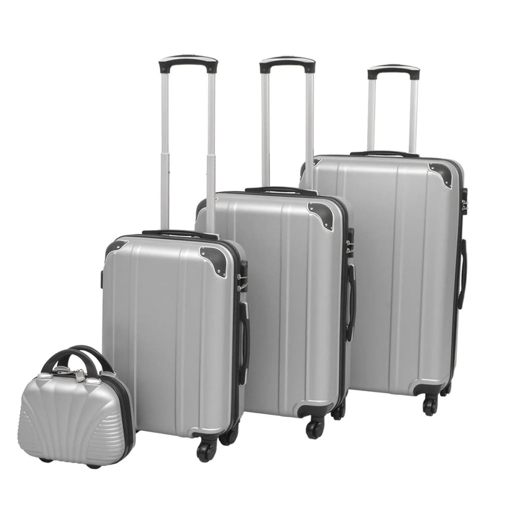 vidaXL Juedo de Maletas Rígidas Trolleys de Ruedas 4 Uds Set Equipaje Color Café,  champán,  Antracita y mas