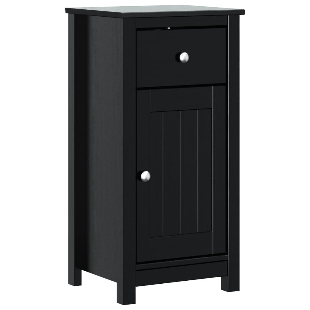 vidaXL Mueble de baño BERG madera maciza de pino negro 40x34x80 cm