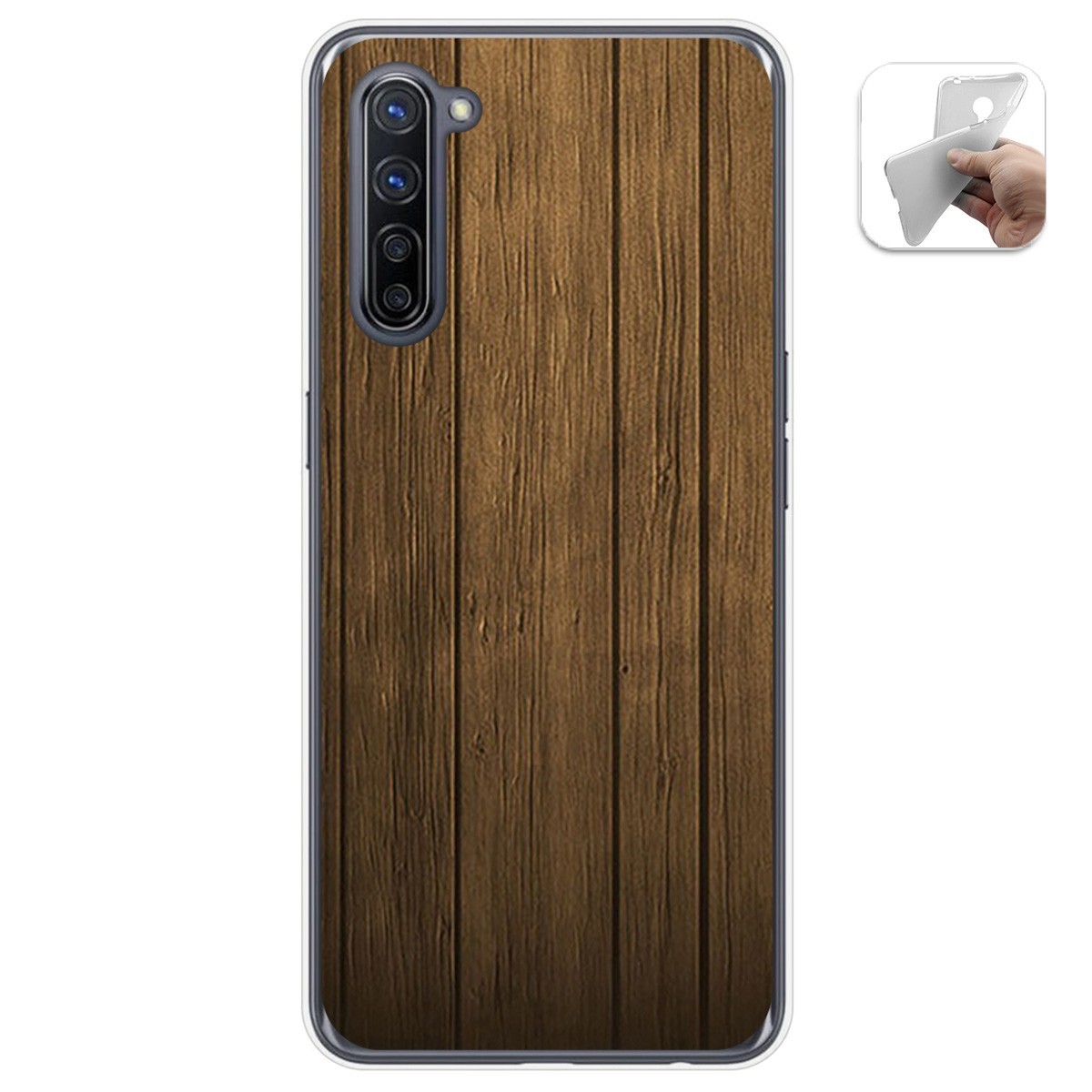 Tumundosmartphone Funda Gel Tpu para Oppo Find X2 Lite diseño Madera Dibujos