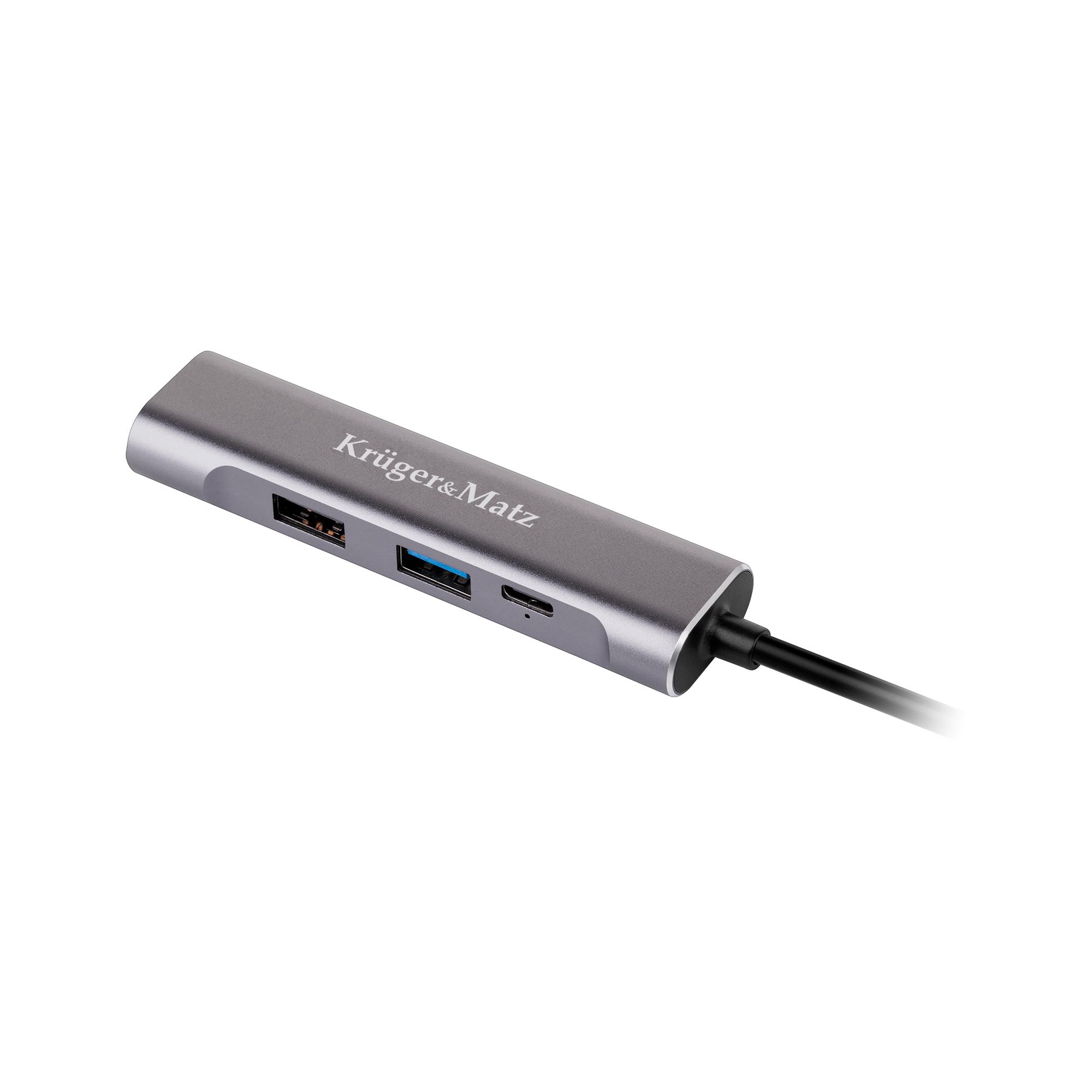 Adaptador HUB divisor de puerto USB tipo C a HDMI/USB3.0/USB2.0/C