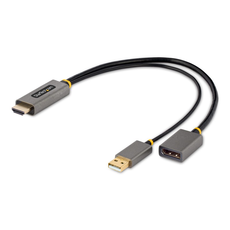 StarTech.com - Cable 30cm Adaptador HDMI a DisplayPort - Activo - 4K 60Hz - Conversor HDMI 2.0 a DP 1.2 - HDR - Alimentado por e 128-HDMI-DISPLAYPORT