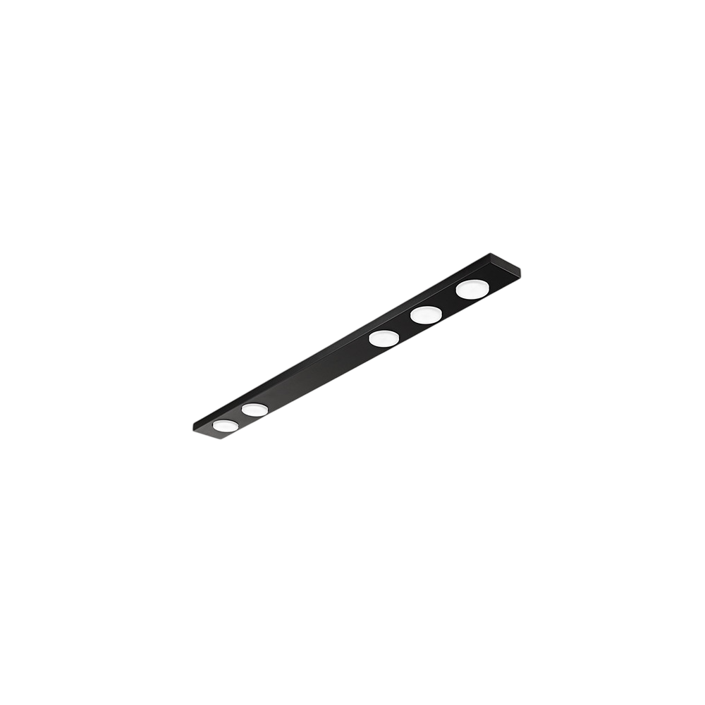 Botón - Plafón LED 5xGX53 máx. 15 W, Rectangular 120x10 cm, Metal Pintado, IP20 - Perenz - Negro