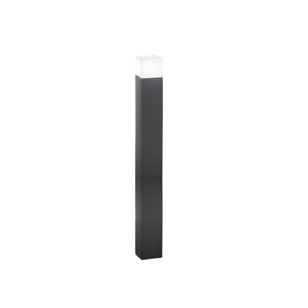 Torre - Bolardo de jardín con 1 bombilla E27 máx. 20 W IP54, aluminio pintado, bolardo para exterior, color antracita, altura 90 cm - Perenz
