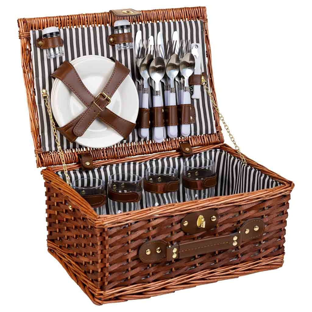 Wonderlust Deco - Cesta de picnic marrón 40x28x19 Marrón 40x28x19h cm