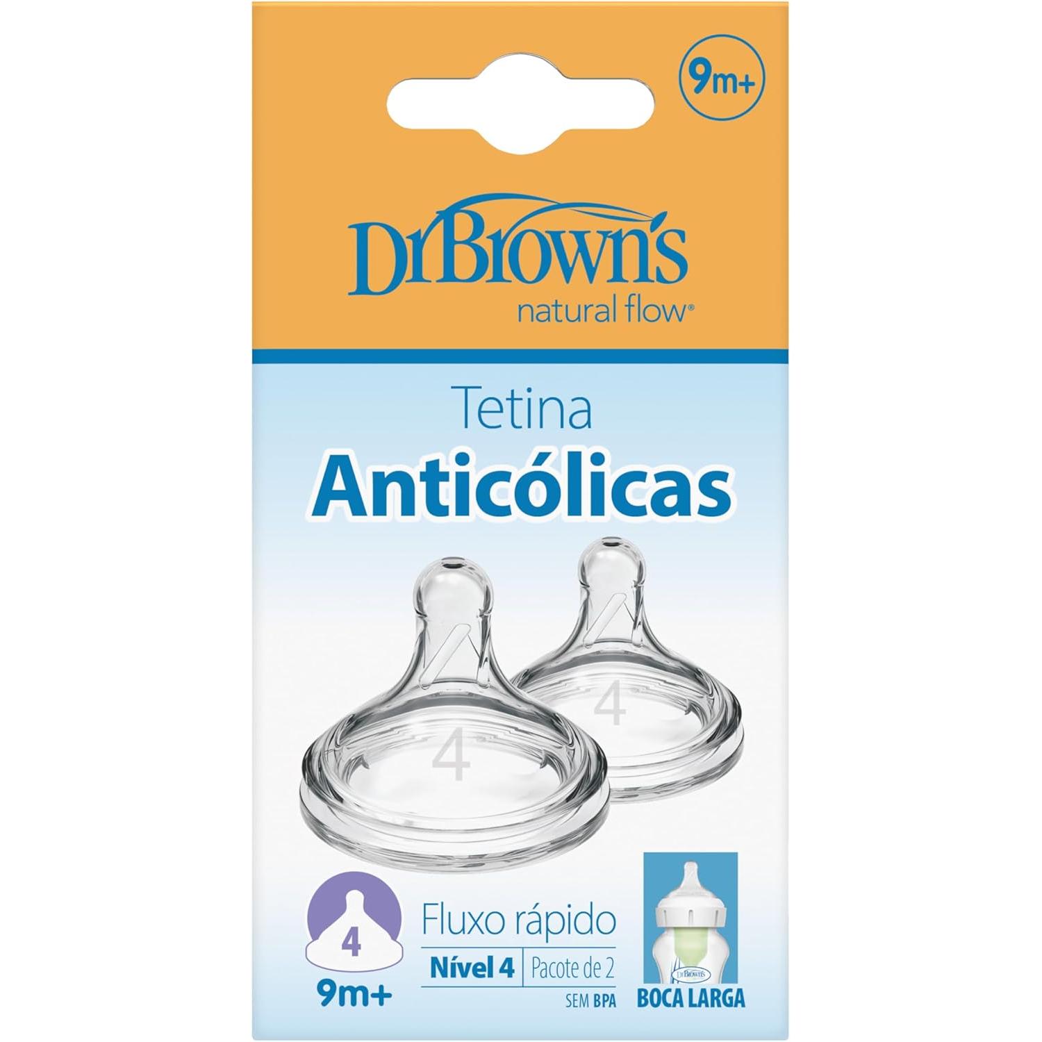 Dr. Brown's Options Preemie Flow Tetinas de Silicona Boca Ancha 4 9M+ 2 uds
