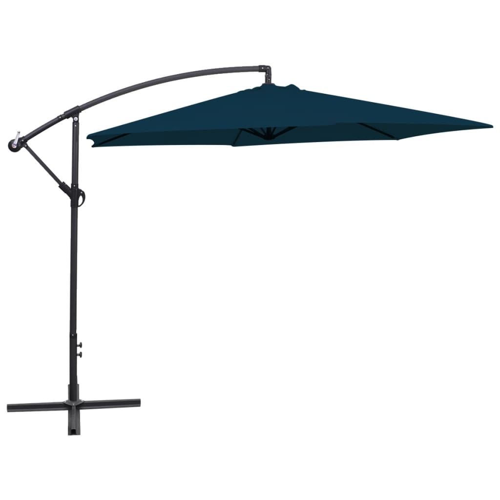 vidaXL Sombrilla voladiza de jardín azul 3 m