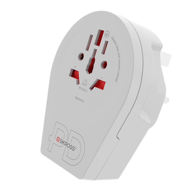 Skross 1.500291 adaptador de enchufe eléctrico Tipo G (RU) Universal Blanco