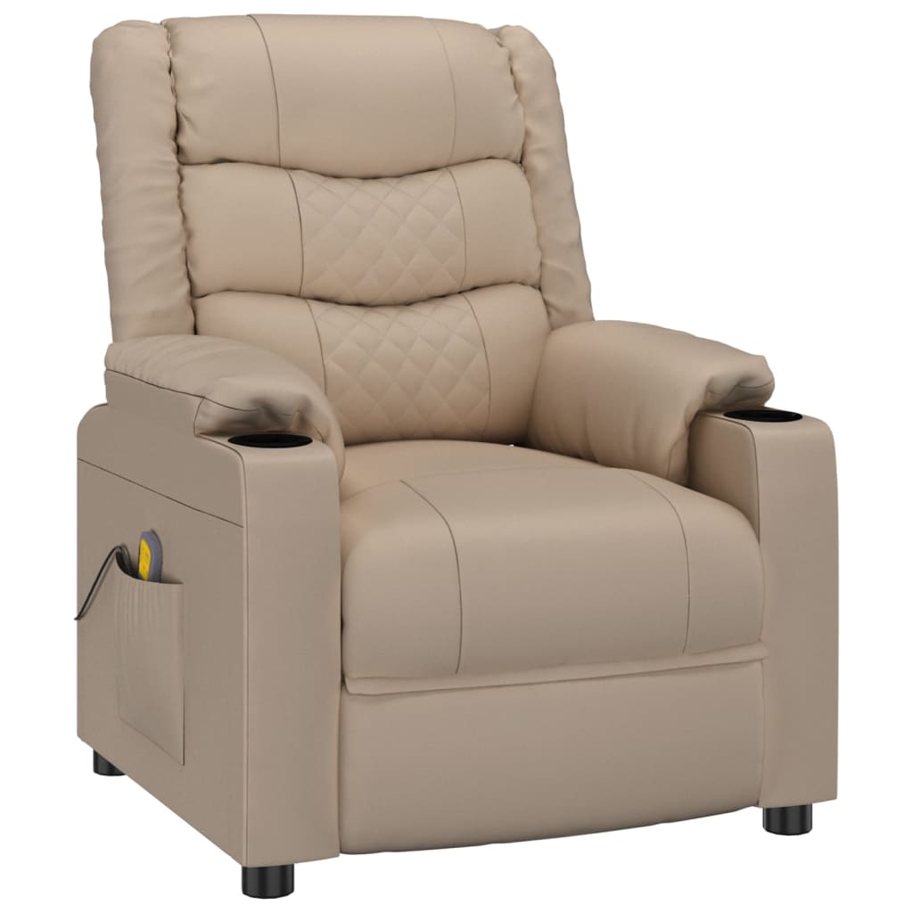 vidaXL Sillón reclinable de cuero sintético color capuchino