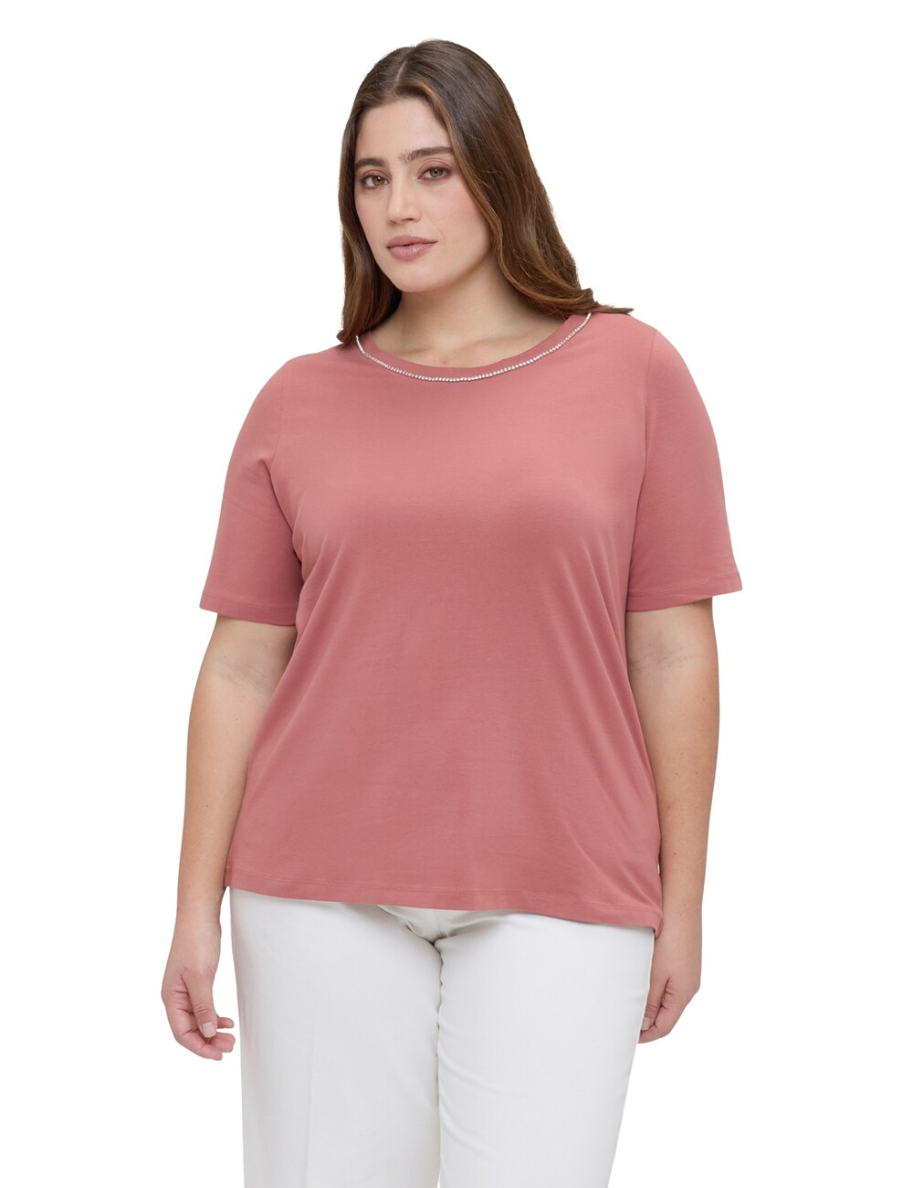 Fiorella Rubino - Camiseta de algodón con aplicaciones luminosas