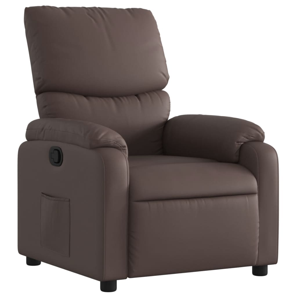 vidaXL Sillón reclinable de cuero sintético Negro, Crema, Marrón Sillon Dormitorio Sillon Comodos Silla Relax Sillón Sofá