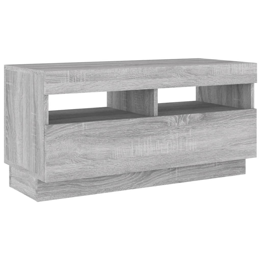 vidaXL Mueble de TV con luces LED gris Sonoma 80x35x40 cm