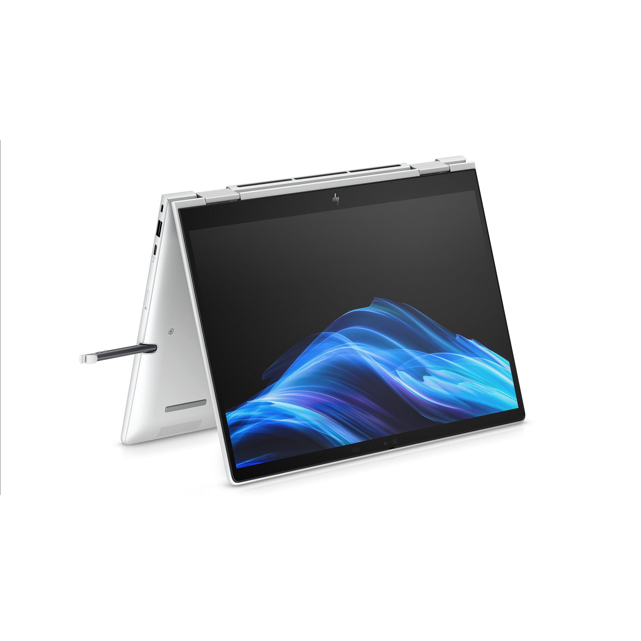 HP EliteBook 8 Flip G1i 13 inch Notebook AI PC Wolf Pro Security Edition Intel Core Ultra 5 225U Híbrido (2-en-1) 33,8 cm (13.3") Pantalla táctil WUXGA 16 GB LPDDR5x-SDRAM 512 GB SSD Wi-Fi 7 (802.11be) Windows 11 Pro Plata