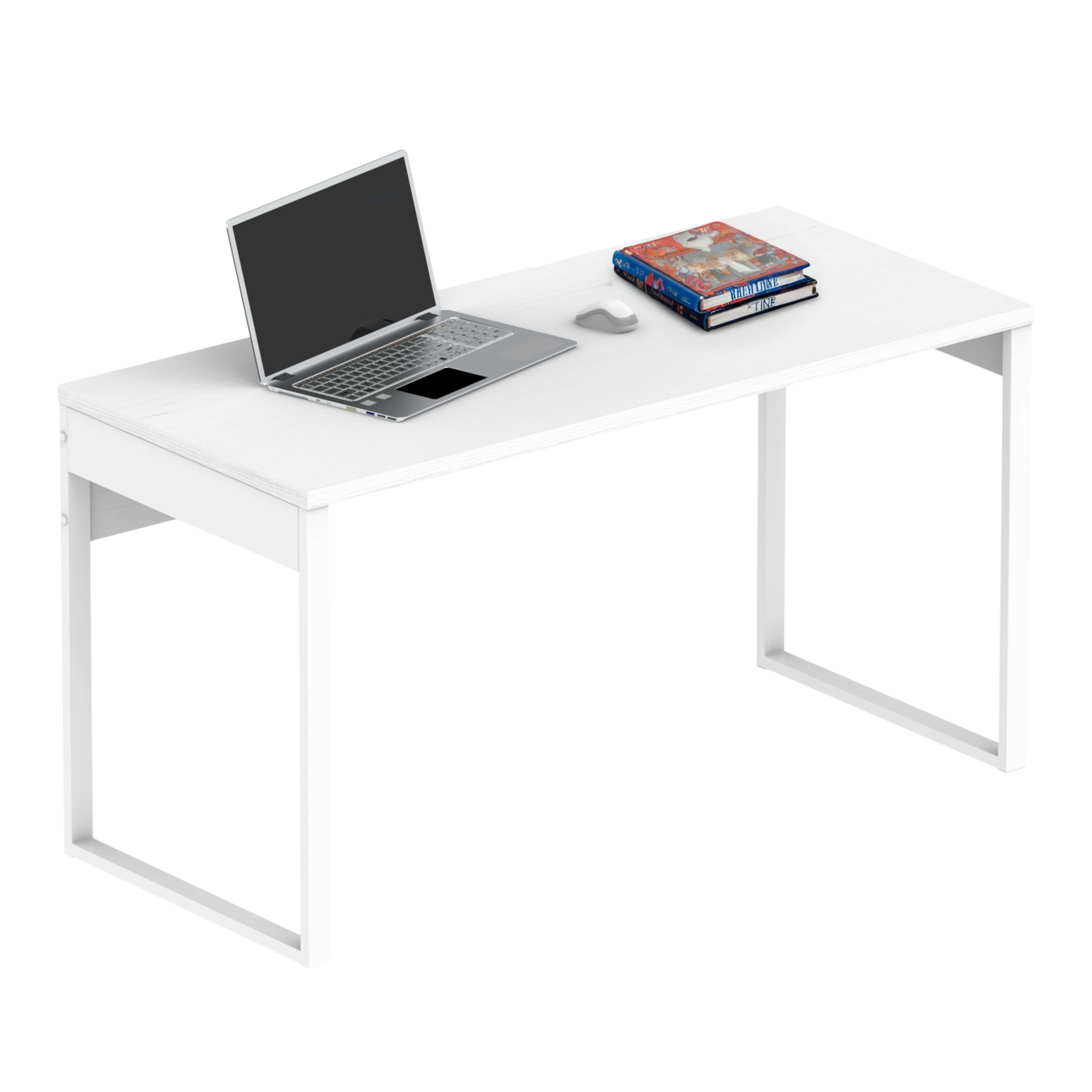 Miroytengo Mesa Escritorio Nexus, Mesa de Oficina Melamina de Alta Densidad, Blanco Atlas, 76 x 135 x 60 cm