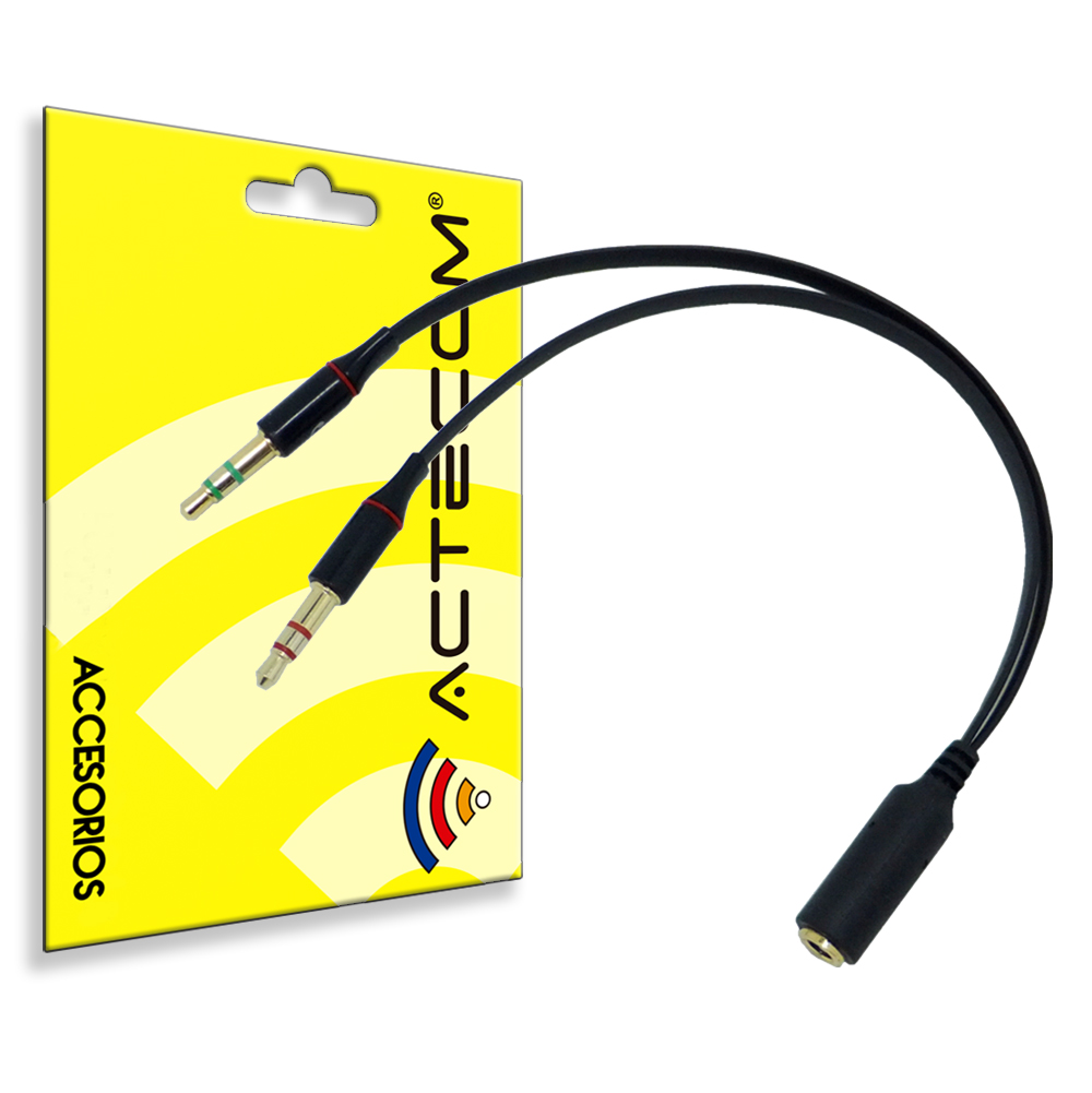 Actecom Cable Conversor De Audio Jack Hembra 3.5mm A 2 Rca Macho