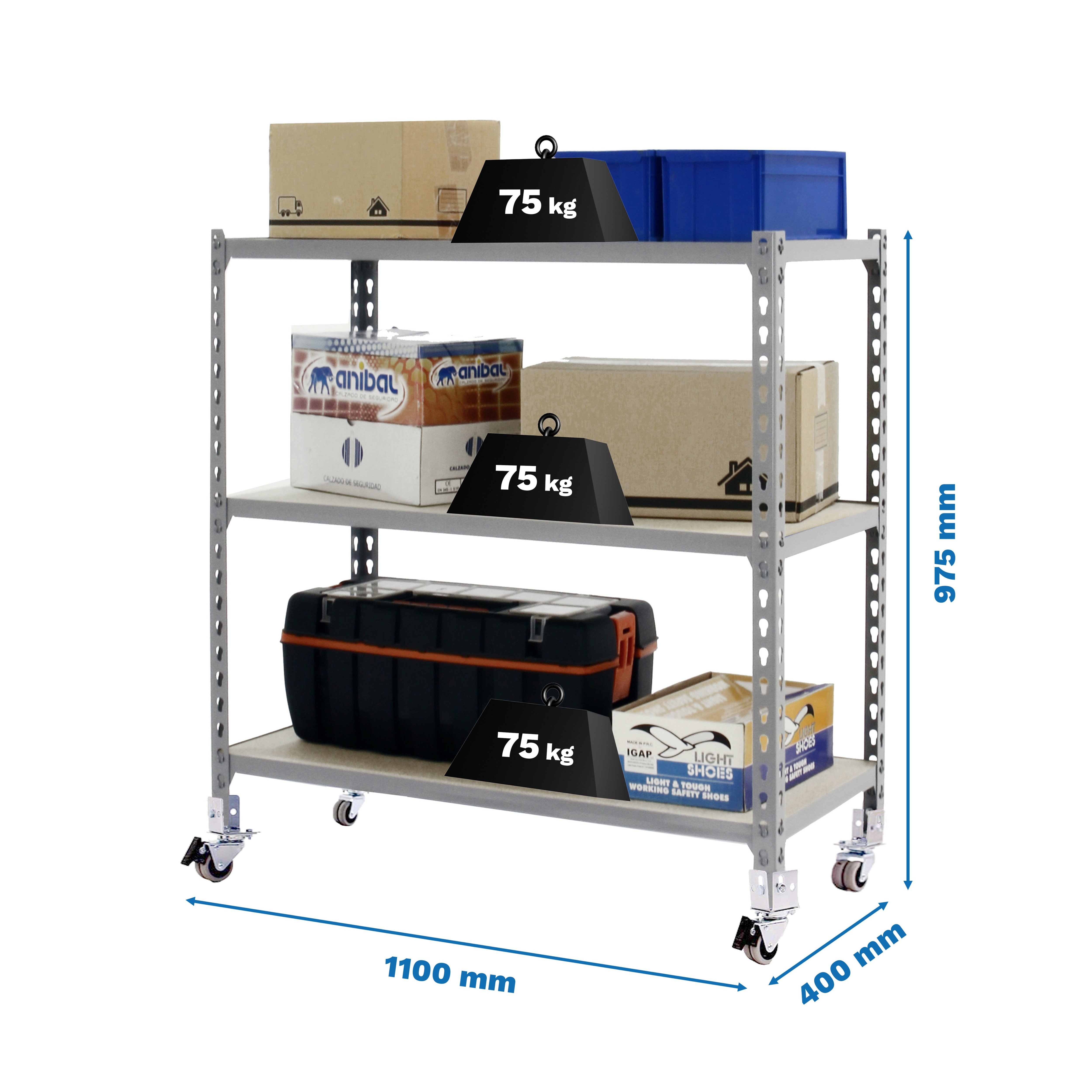 Estantería SIMONRACK SIMONRACK SimonrackMaderclick mobile superplus 3/400 900 gris/mad