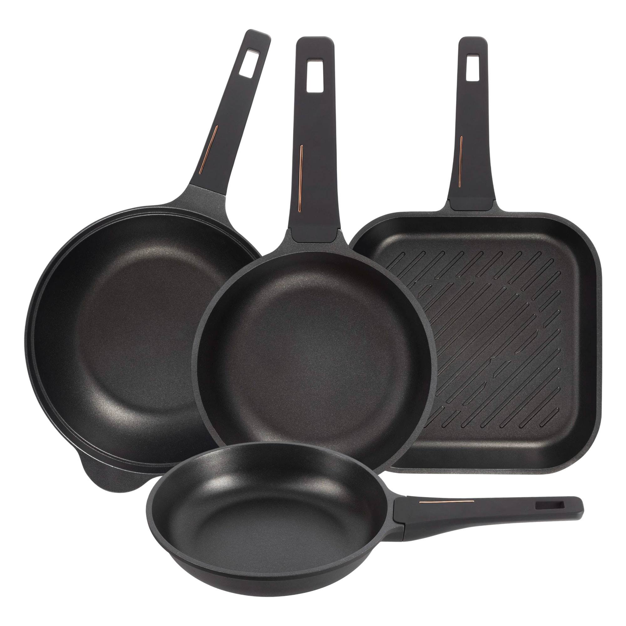 Sartenes y cacerolas en aluminio fundido color Negro Copper Bergner a elegir